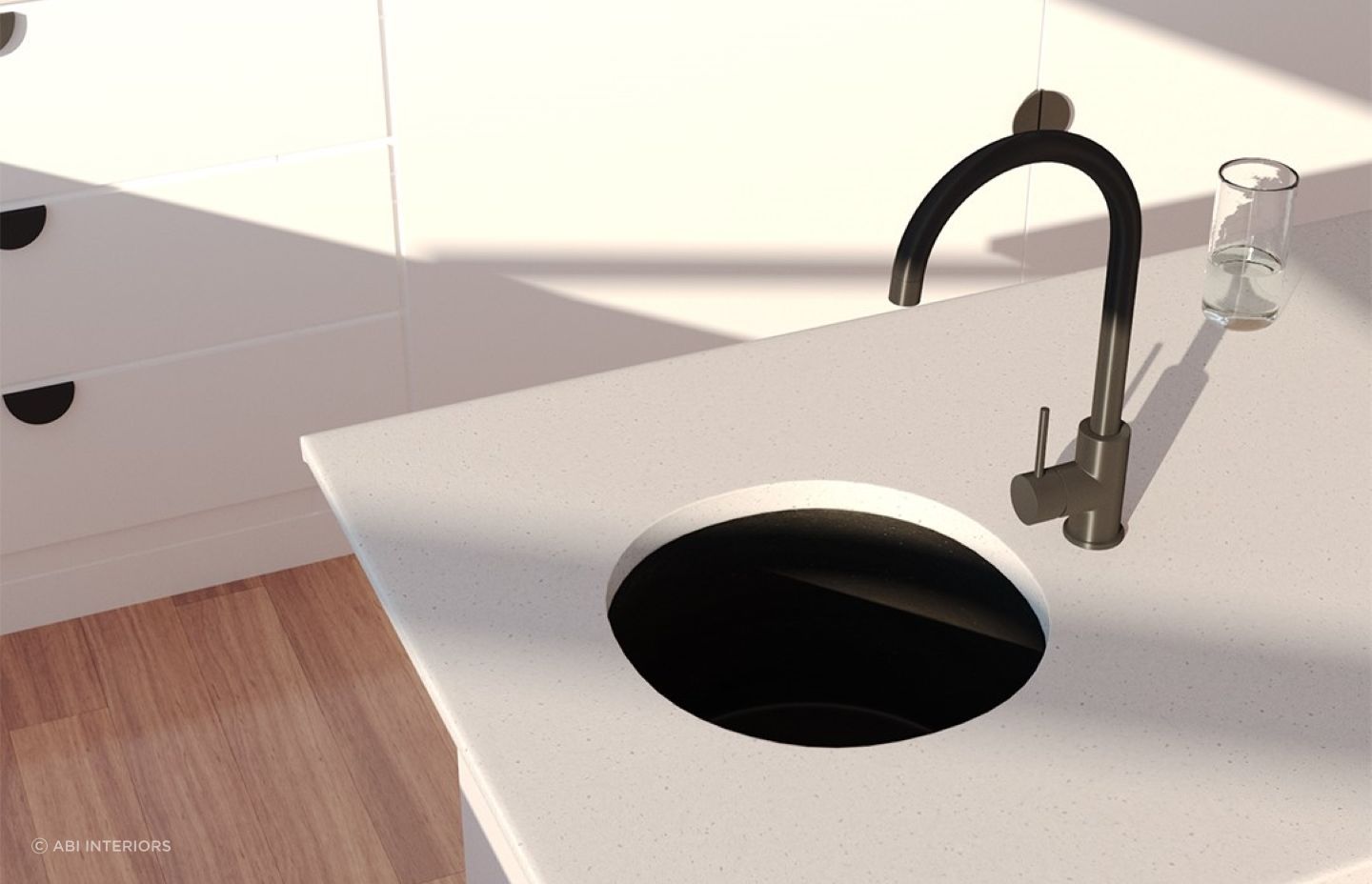 The VERA Round Sink has an organic shape and minimalist design making it perfect for contemporary spaces.