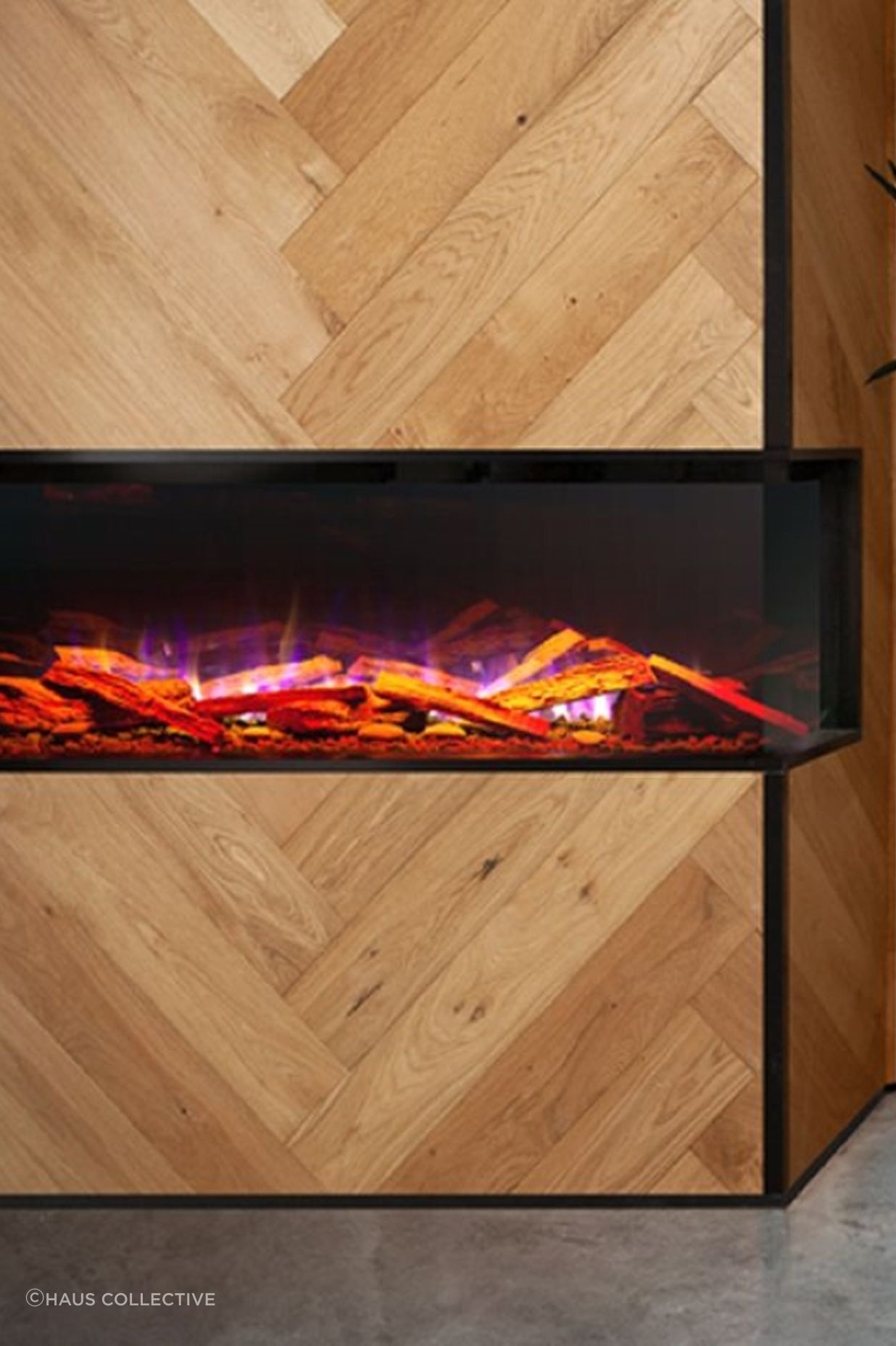 The flame intensity levels of the Visionline Electric Fireplace can be adjusted to suit your preference.