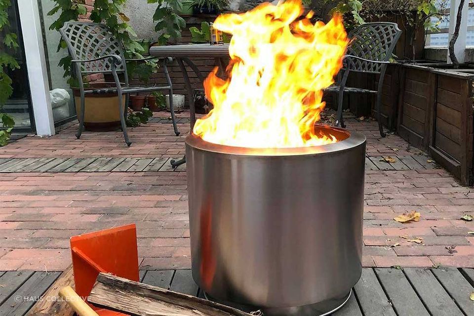All flame, no smoke — the Visionline Smokeless Fire Pit.