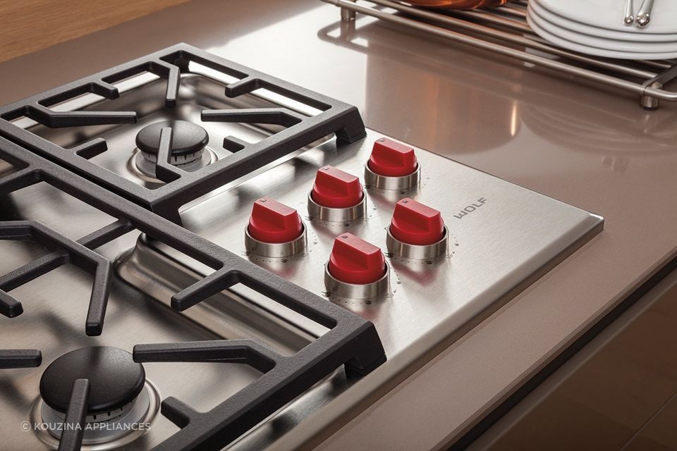 Gas cooktops generally have lower purchase prices than induction, though you can still find some premium options like the high-end Wolf Professional Gas Cooktop.