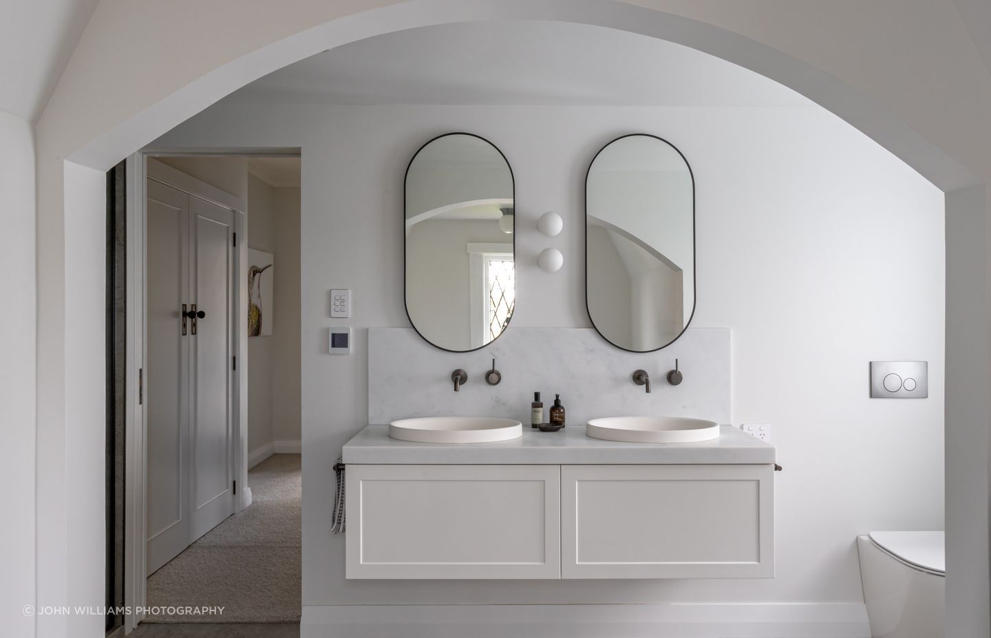 The elegant bathroom renovation of the Woodside Road Home by Yellowfox Interiors. | Photographer: John Williams Photography