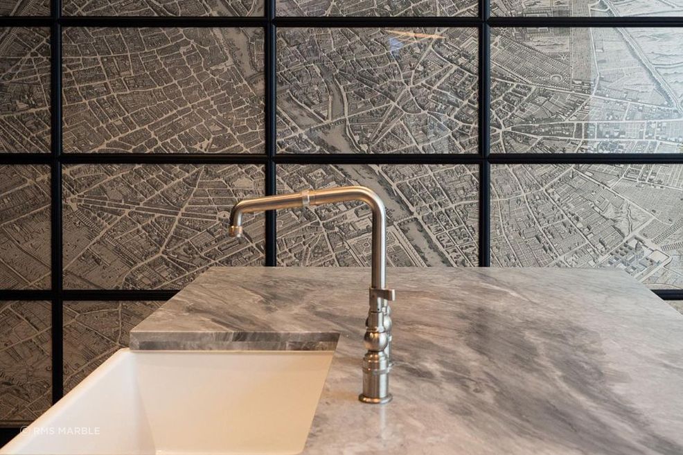 Marble is a popular kitchen countertop material choice.