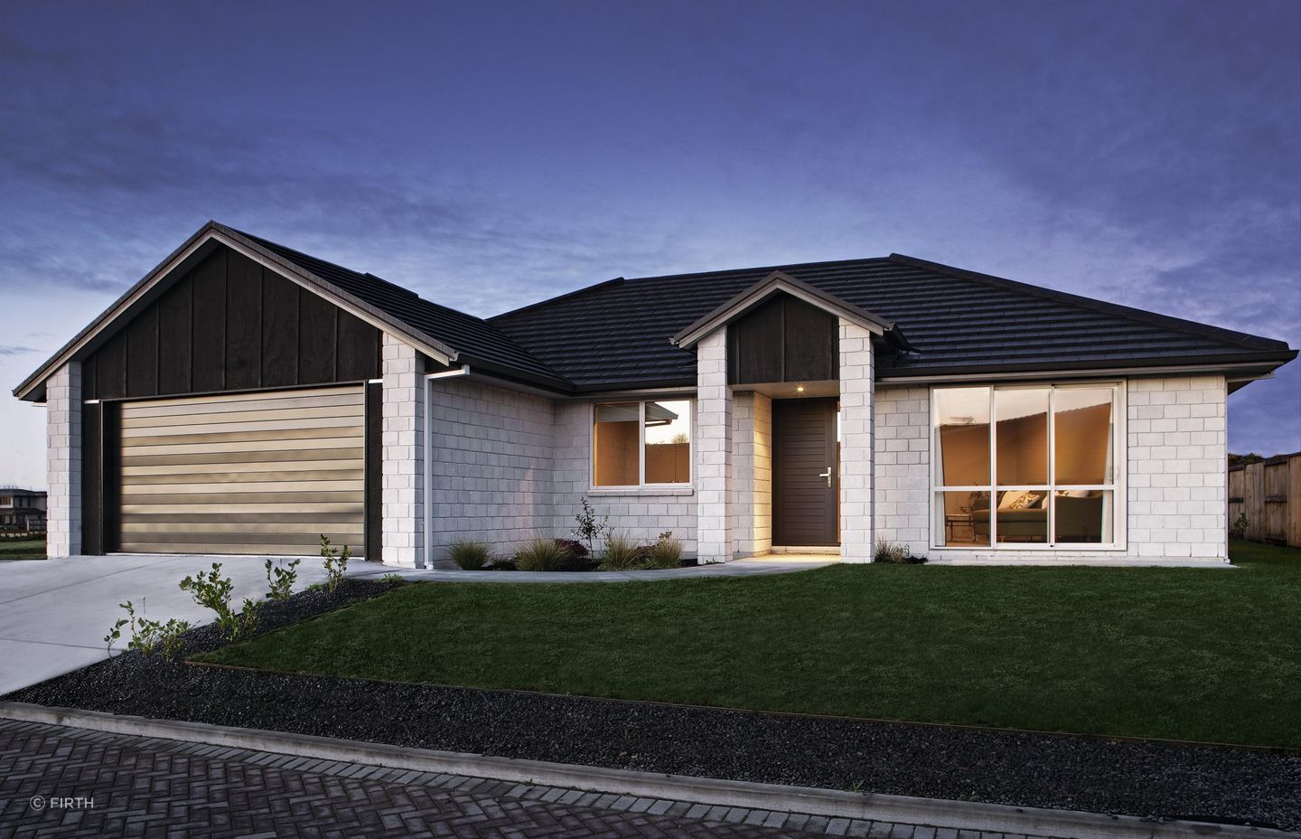 Concrete blocks, like these Devonstone Designer Bricks, make a durable, attractive solution for a home.