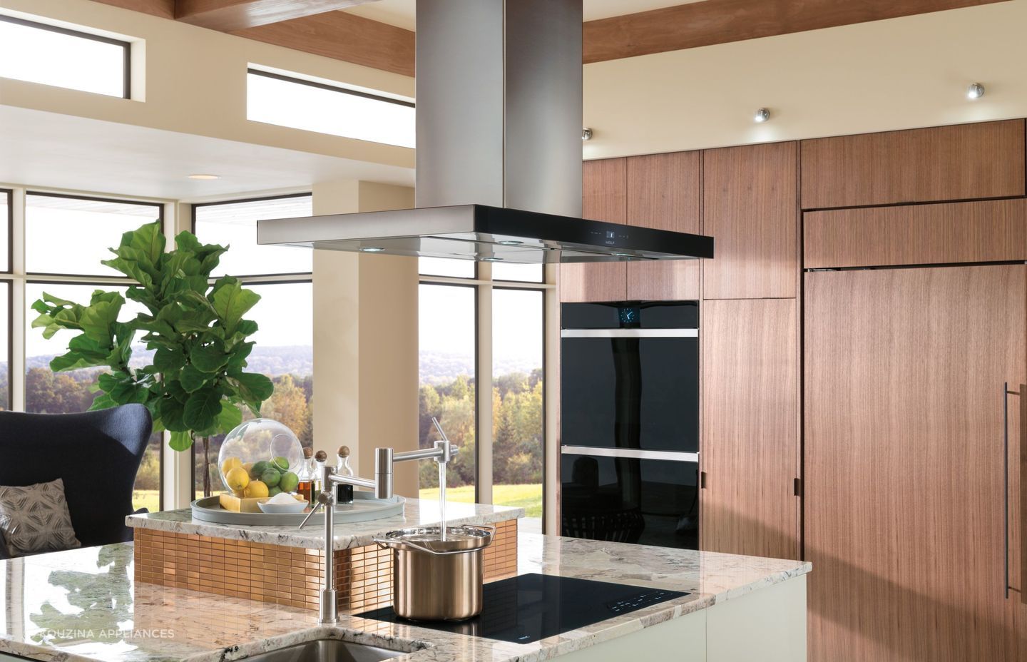 Sleek and sophisticated — the E-Series Contemporary Double Oven W.760 by Wolf from Kouzina Appliances.