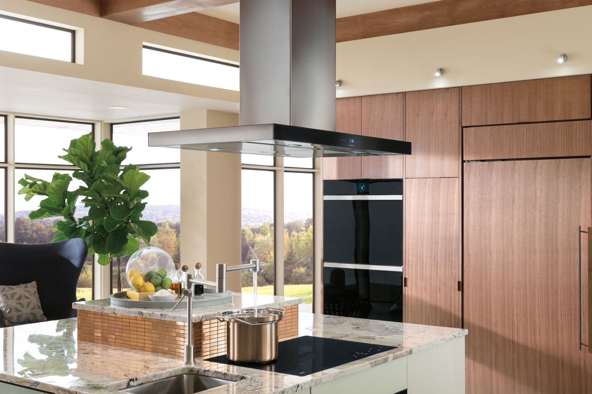Sleek and sophisticated — the E-Series Contemporary Double Oven W.760 by Wolf from Kouzina Appliances.