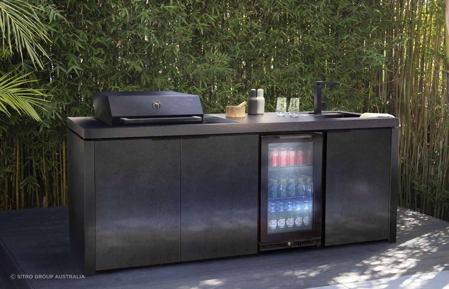 Propane gas grills usually have a gas bottle or two located underneath the grill. Featured product: Gasmate Phoenix 4 Burner BBQ Hood Kit