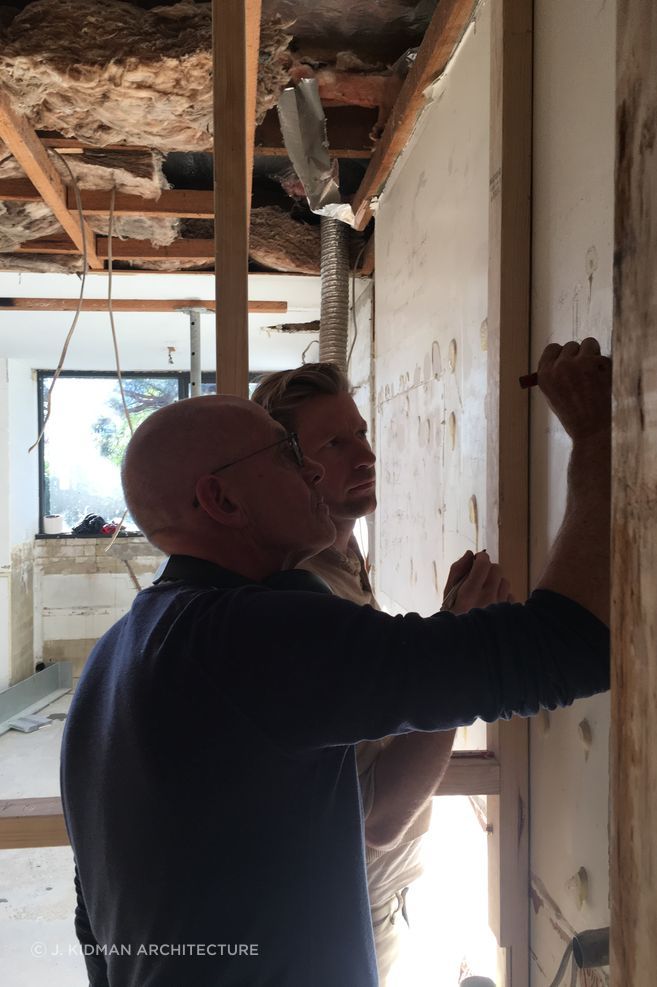 James Reid sketching out ideas on site.