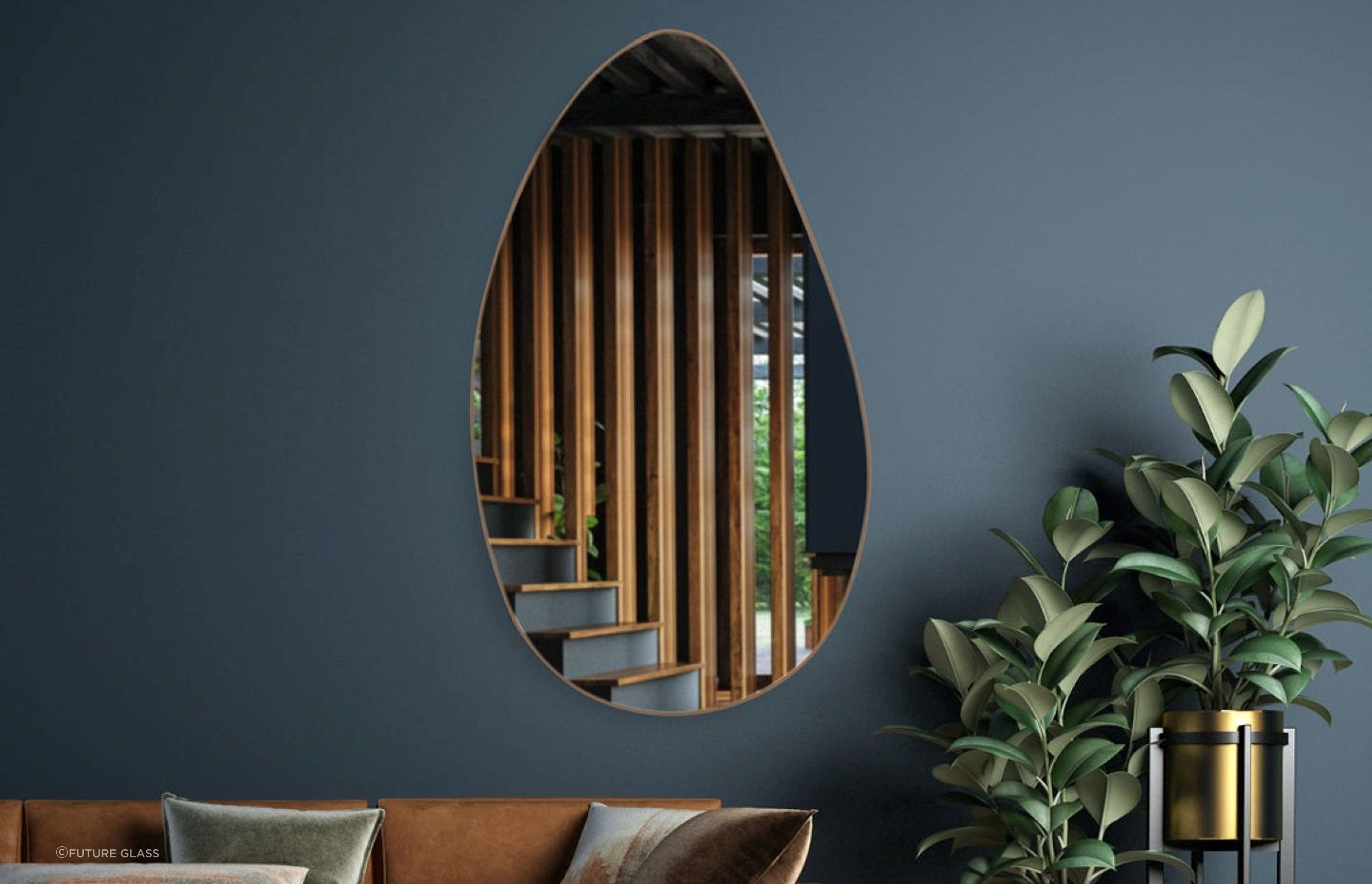 Mirrors can act as decorative additions to a living room but also make a room feel brighter and more welcoming.