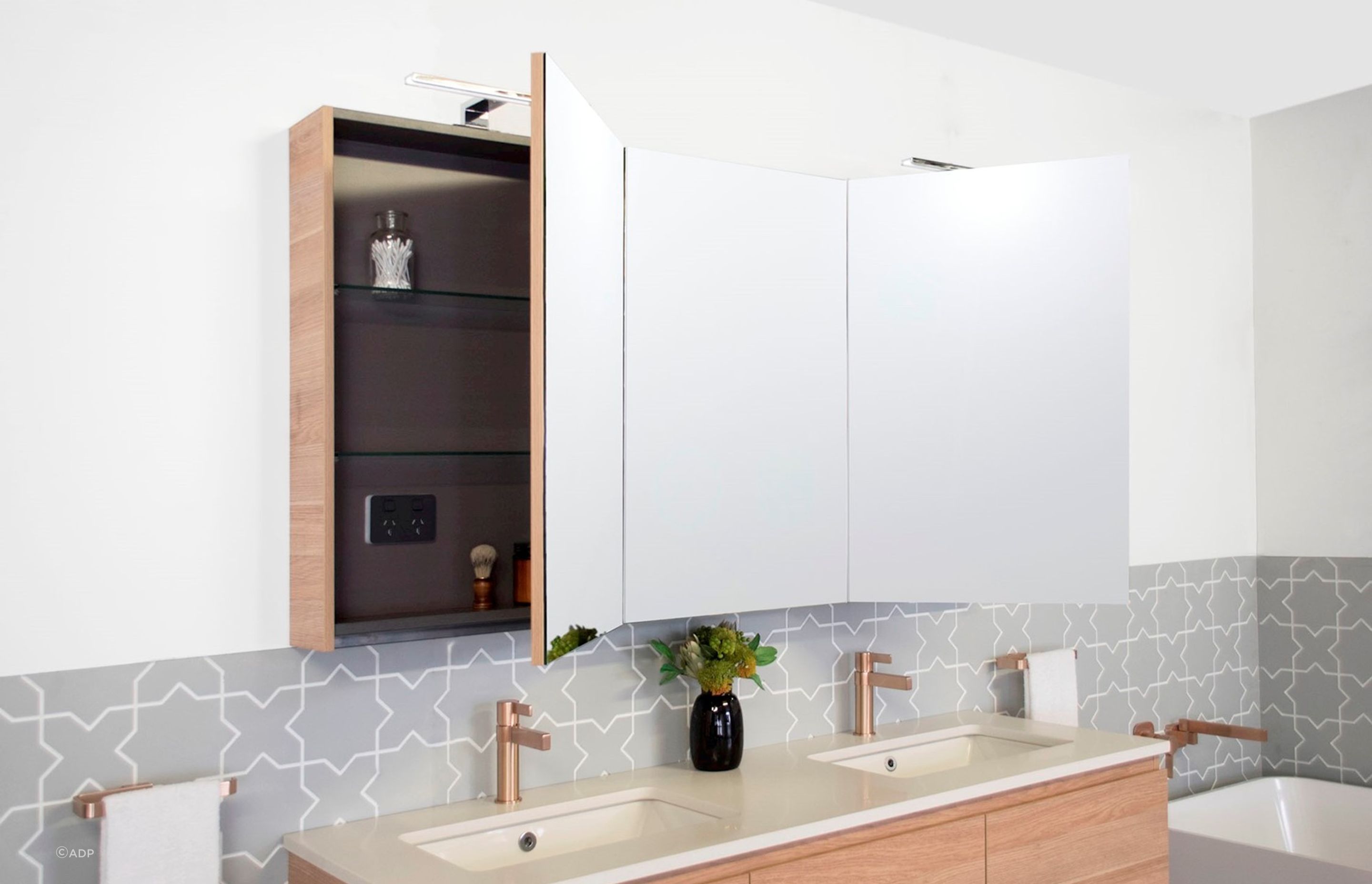 Medicine cabinets come in all shapes and sizes. Featured Product: Moonlight Mirrored Cabinet by ADP