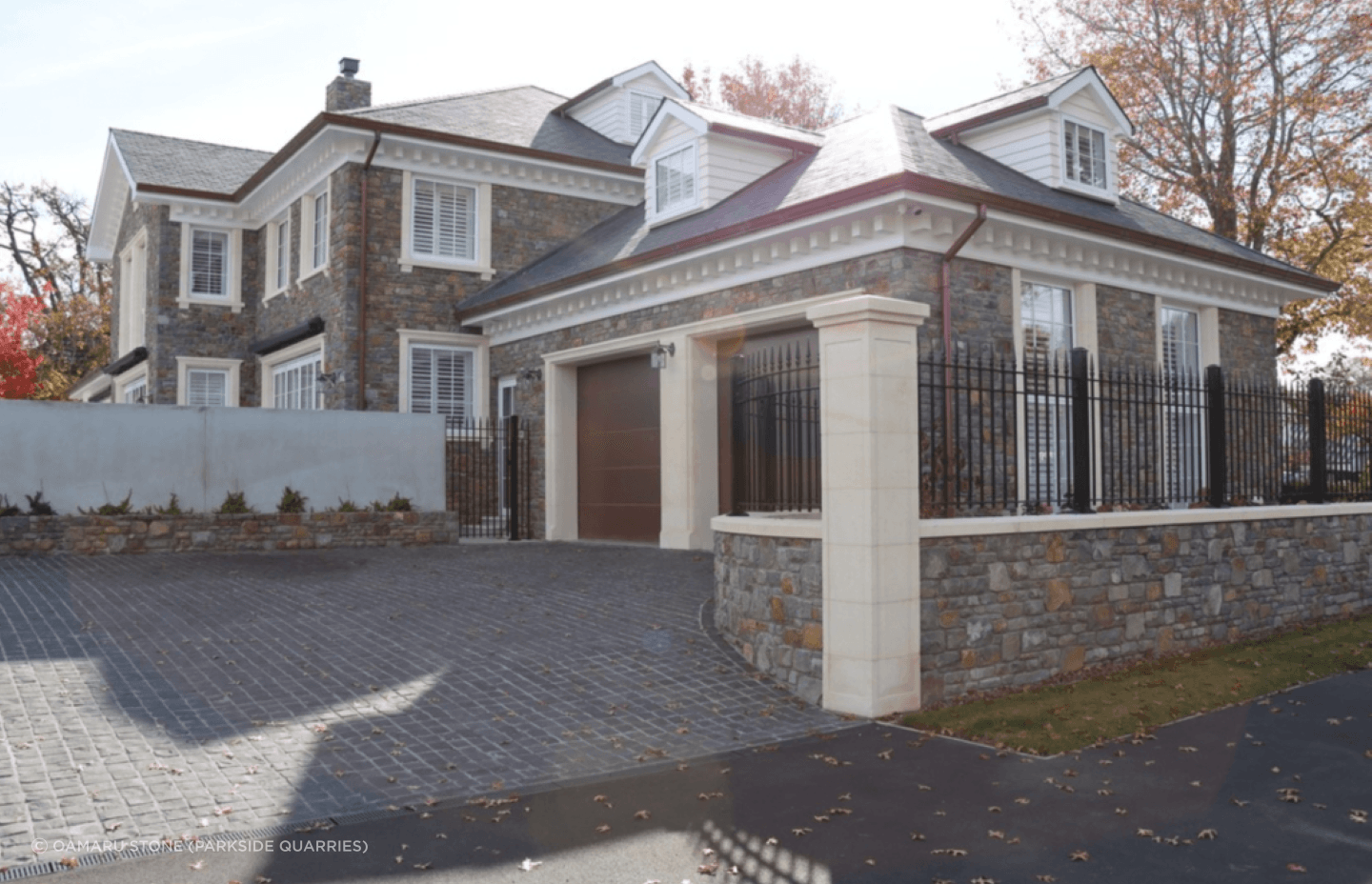 Limestone can give modern properties a classic charm.