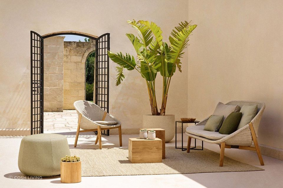 The stylish Shindi Outdoor Rug by Cosh Living ties this outdoor area together.