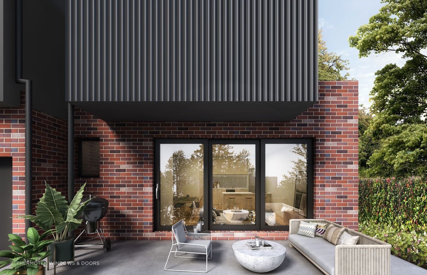 A stylish outdoor area on full display.