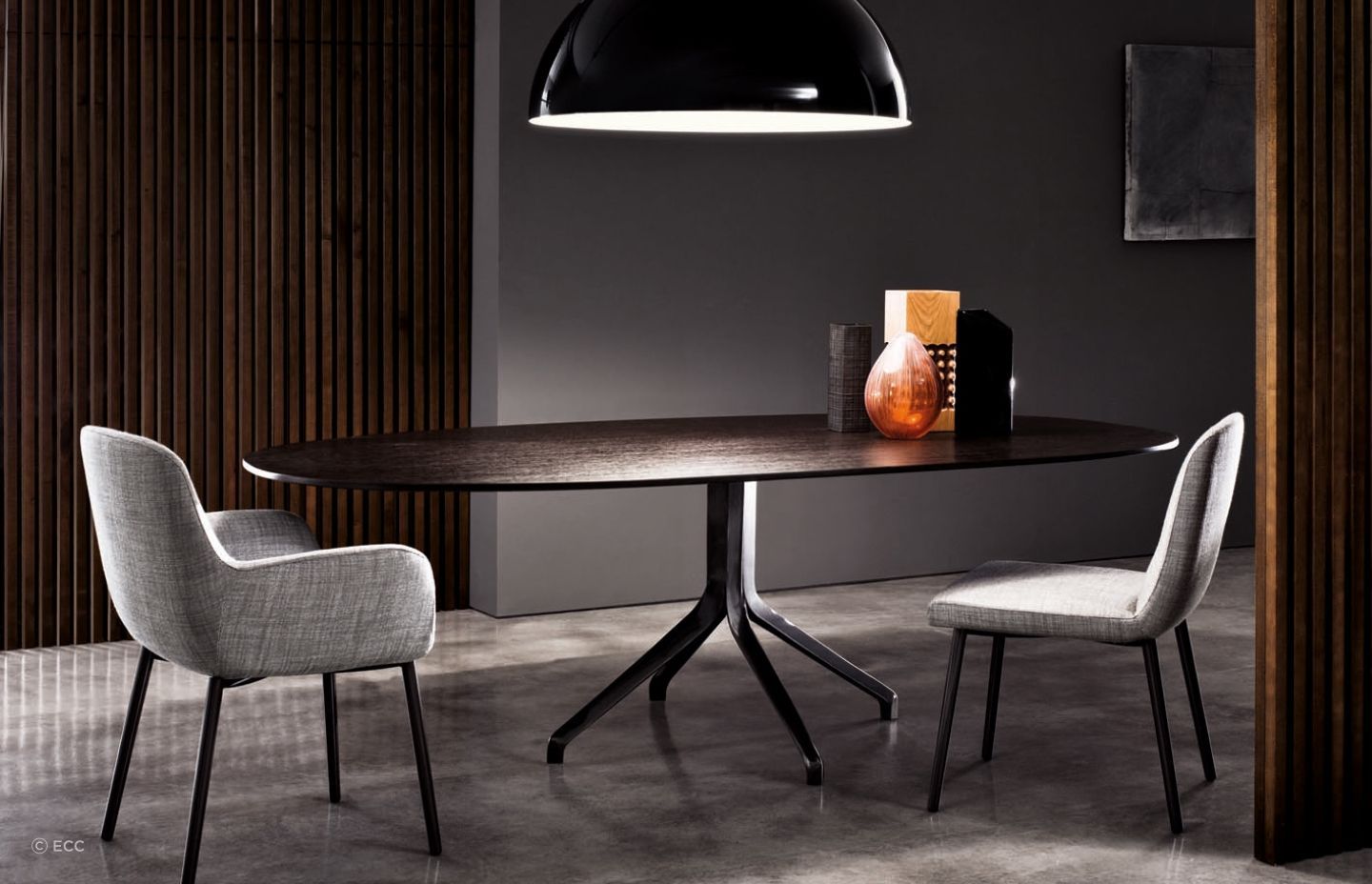 A room's function is just one of the factors to consider when choosing the right light temperature, demonstrated here with the exquisite Sonora Pendant by Oluce.