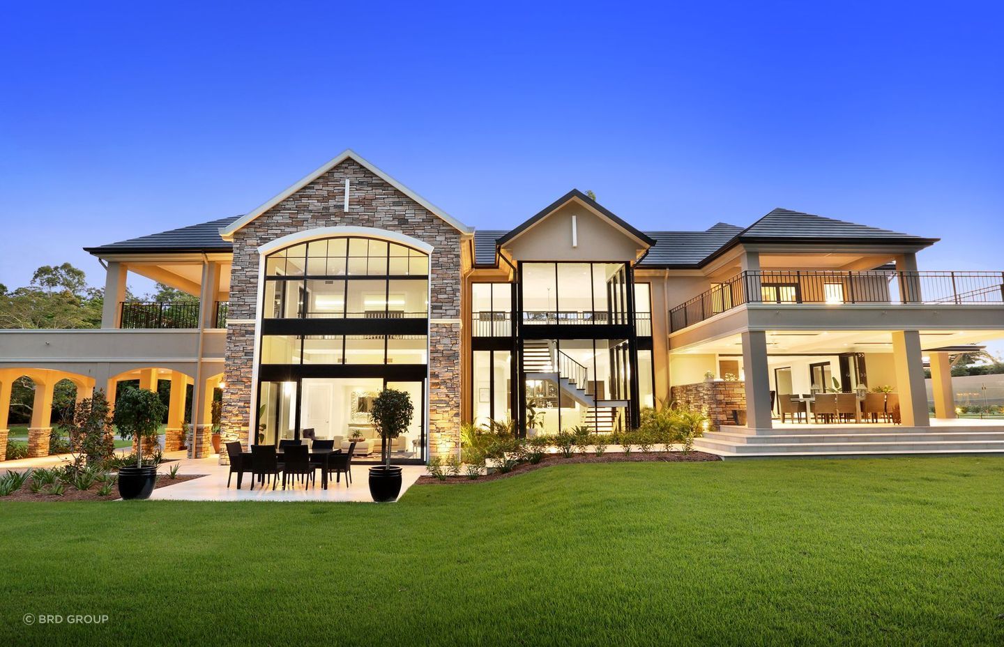 Natural stone can give a home a classic appearance. Featured Project: Sunshine Coast Residence by BRD Group