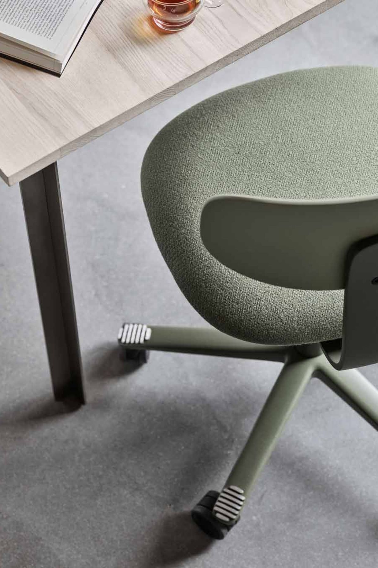 The HÅG Tion is one of the most sustainably designed task chairs available, made from 70-75% recycled materials | Ft. HÅG Tion 2140 in Moss Grey, with textile Cura 68261 by Gabriel