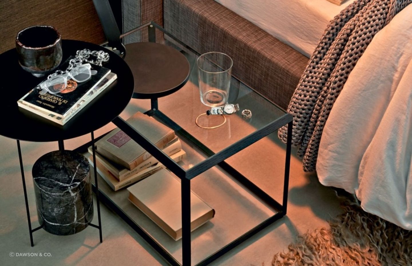 The 45º Tavolino Side Table by Molteni&C makes a great bedside table with plenty of storage space.