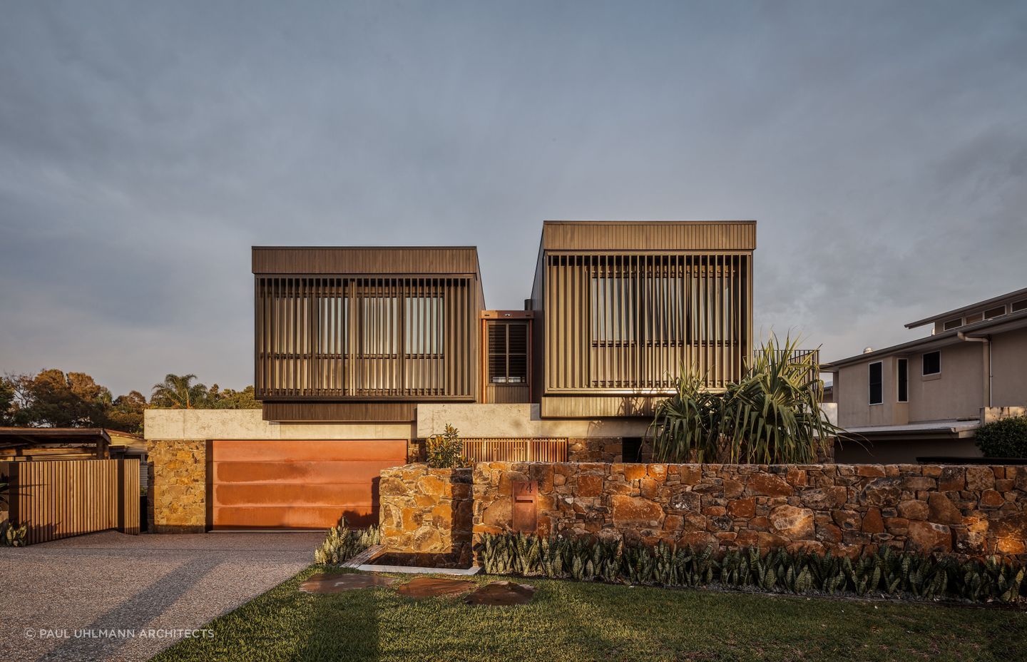 Modern facade design on full display. Featured Project: The Byron House by Paul Uhlmann Architects