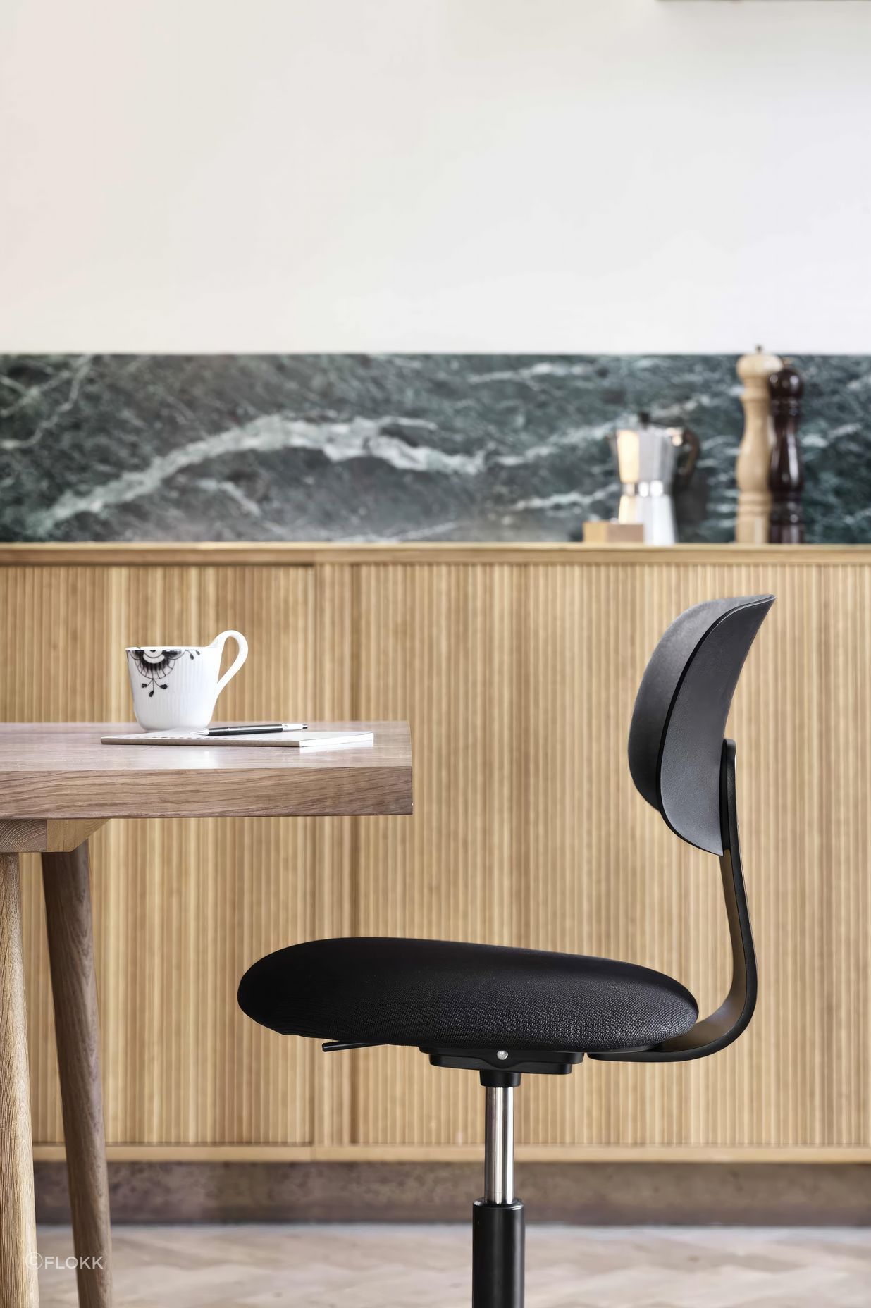 Featured: HÅG Tion 2140 in Black, with textile Oceanic OC01 by Camira