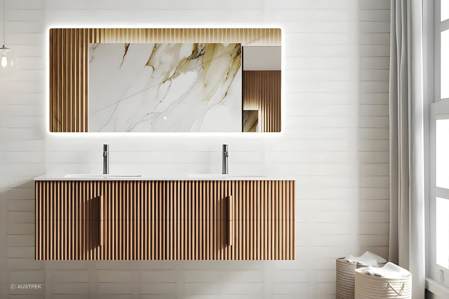 Orio Eden Double Bowl Vanity by Austpek blends elegance and functionality in bathroom design