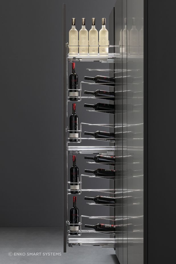 Vertical storage is ideal for your tall, slim pantry items.