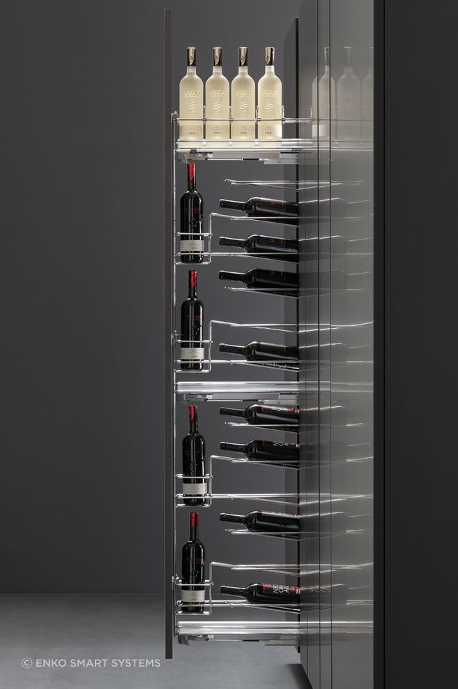 Vertical storage is ideal for your tall, slim pantry items.