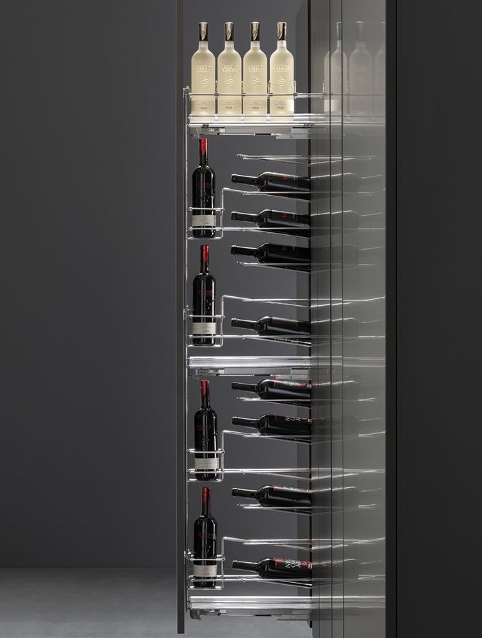 Vertical storage is ideal for your tall, slim pantry items.