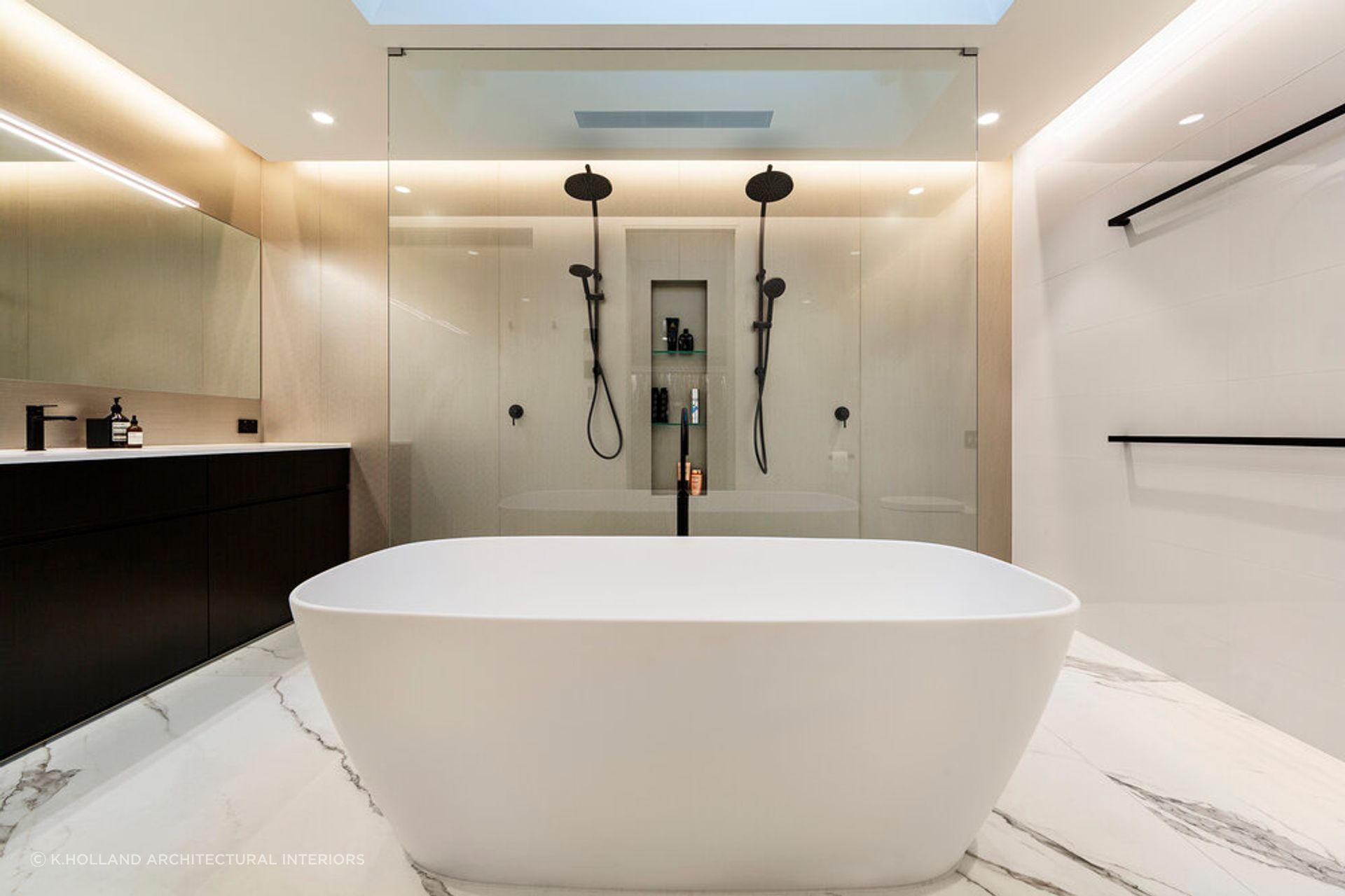 The skylight is just one of many incredible features at the Hawthorn Residence
