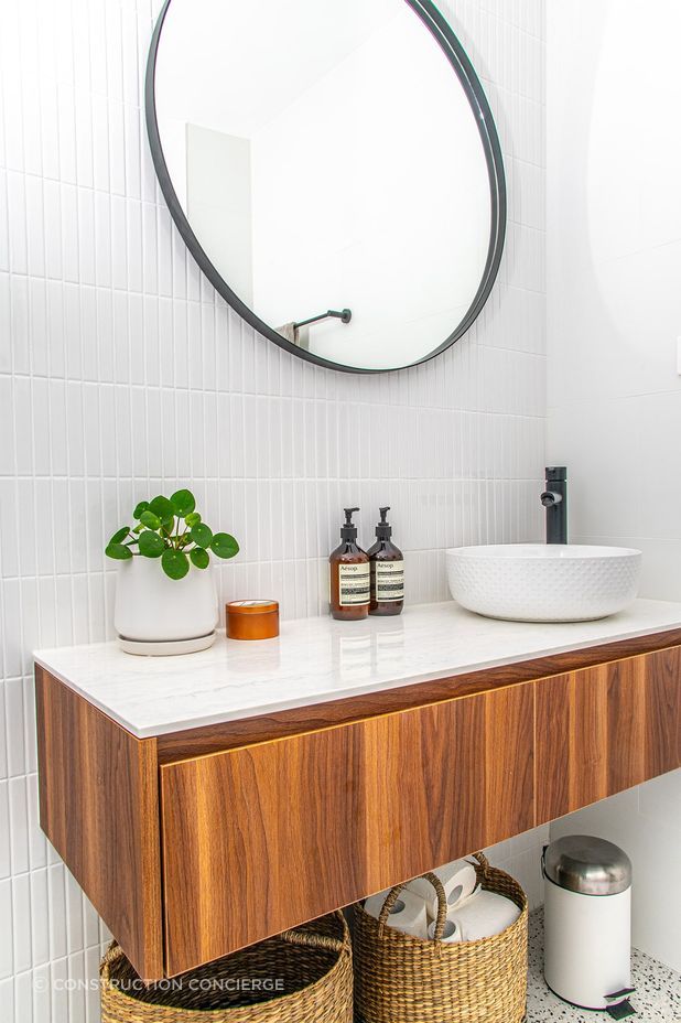 A floating vanity in a bathroom renovation in Turramurra