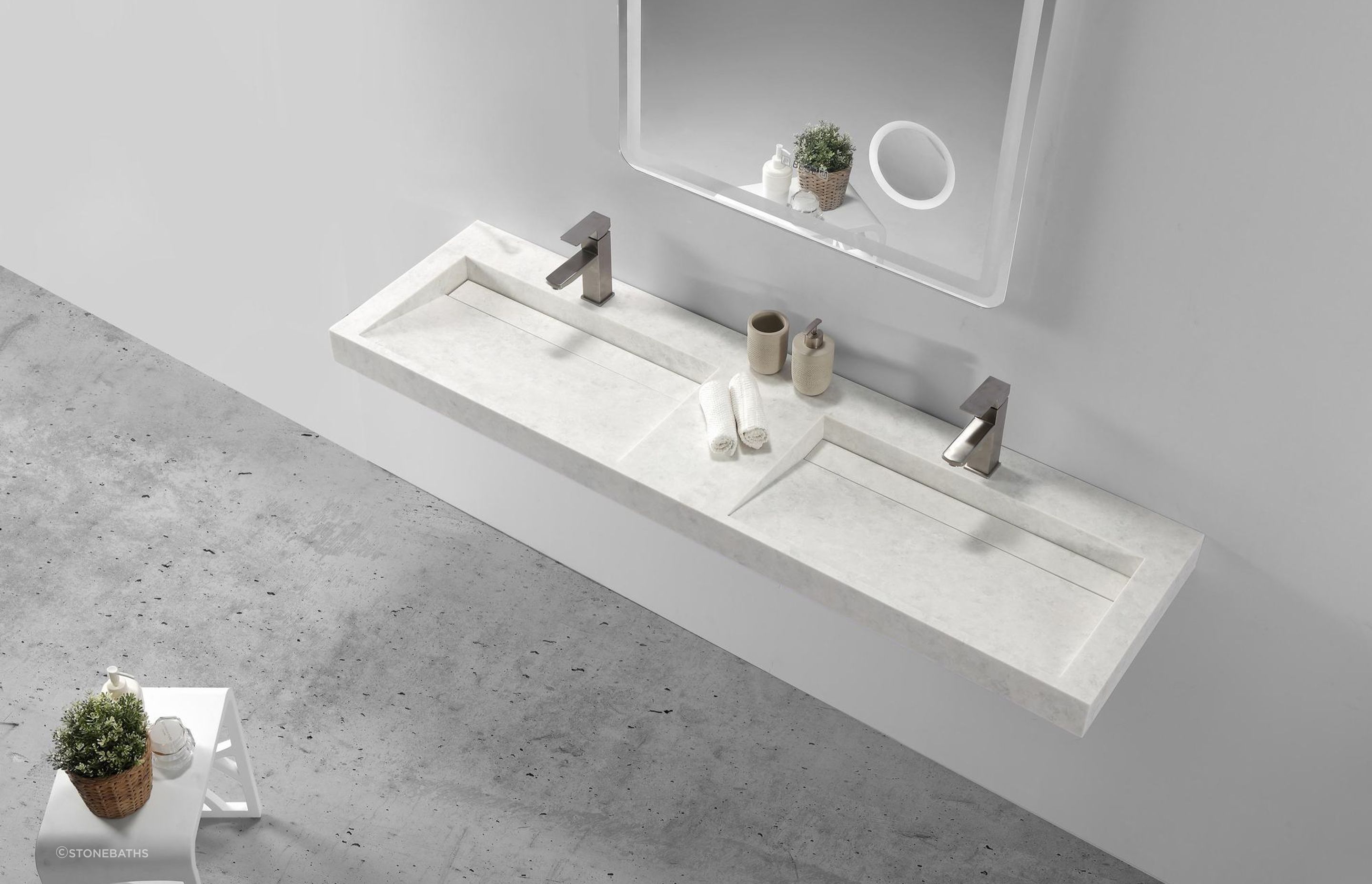 The B1266-2 Double Basin in polymarble from Stonebaths