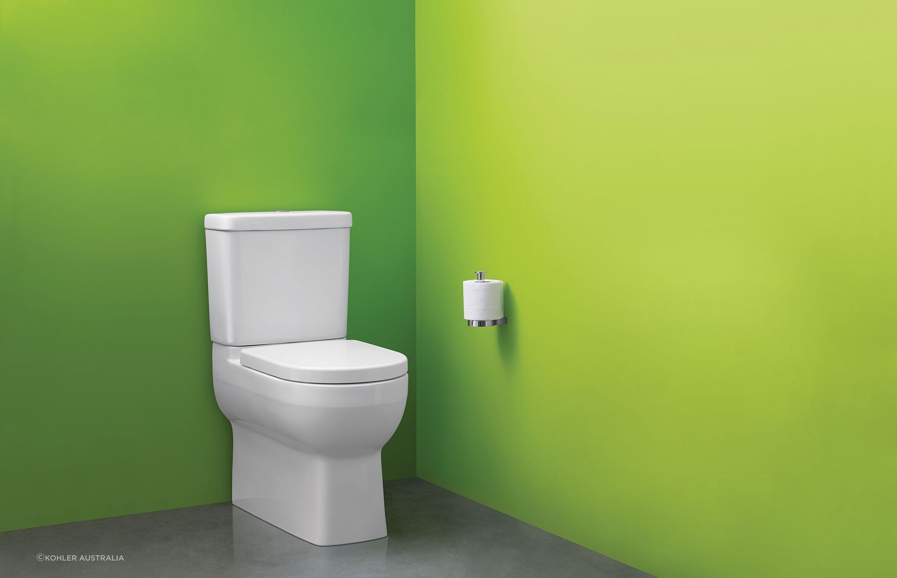 The wall-faced toilet, also known as a back-to-wall toilet, sits flush against the bathroom wall, hiding the plumbing and waste pipes, providing a neat and tidy look. Featured product: Reach Back To Wall Toilet Suite.