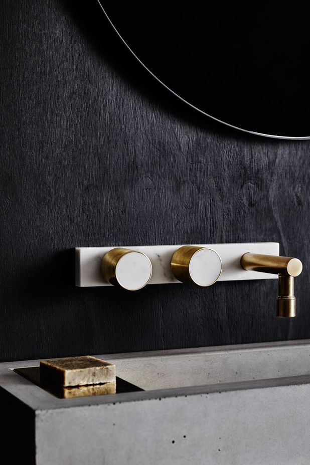 Concrete Collective - Melbourne Mabel Round Brass & Timber Taps