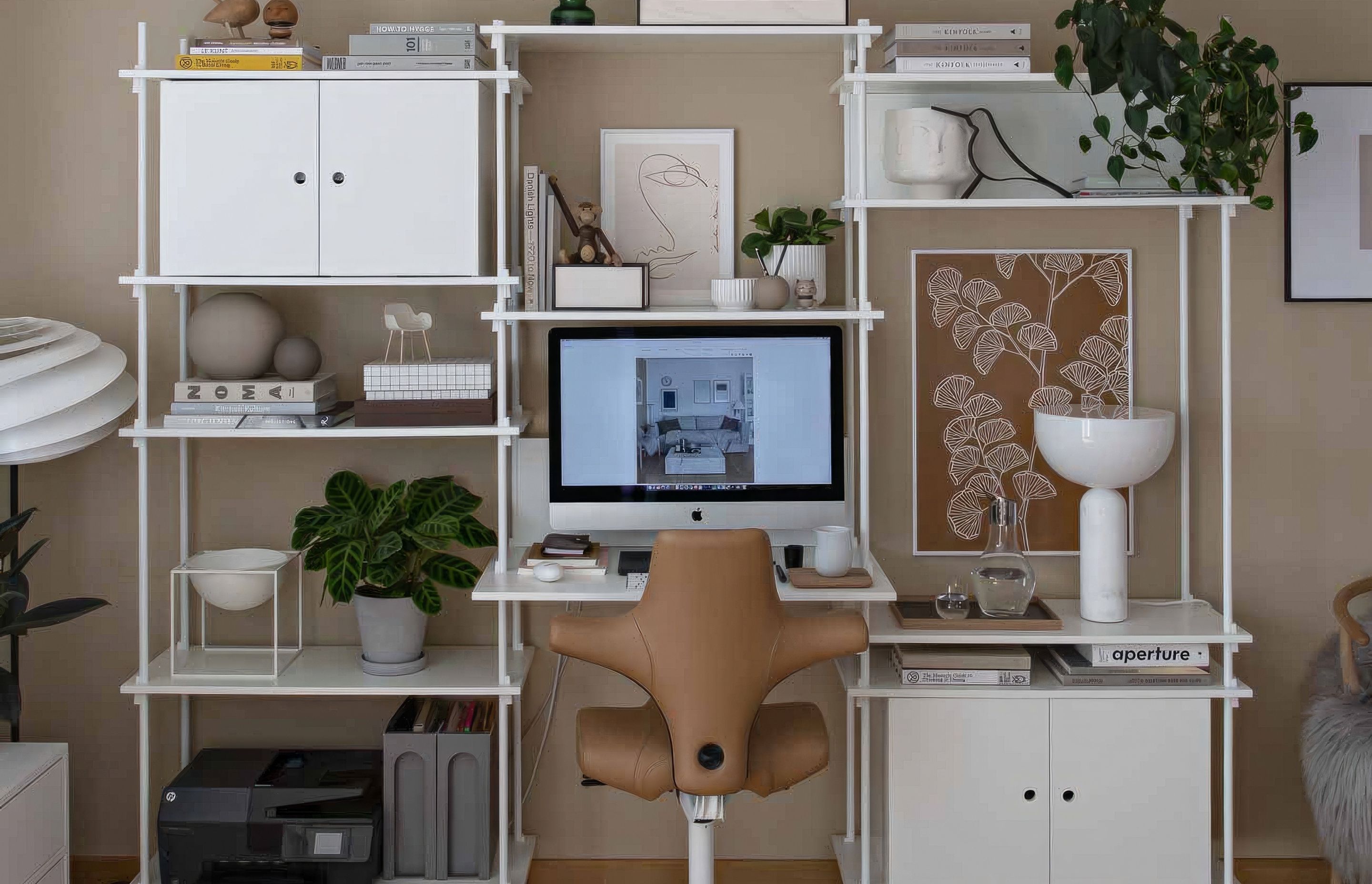 The right kind of storage is key to keeping a tidy and inviting workspace. | Featured: HÅG Capisco