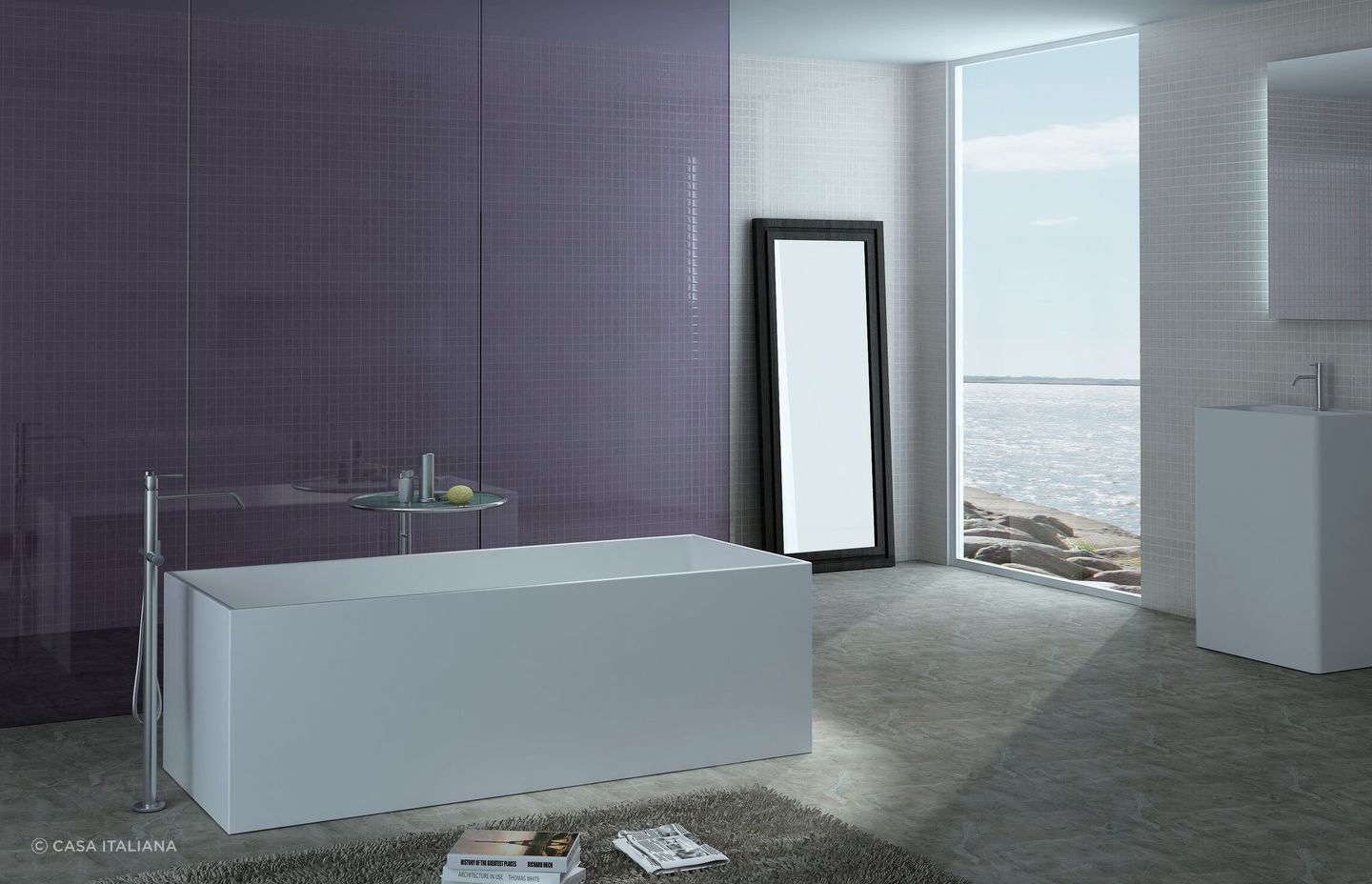 Options like the Cube Composite Stone Bathtub bring a distinctive aesthetic quality that few can match.