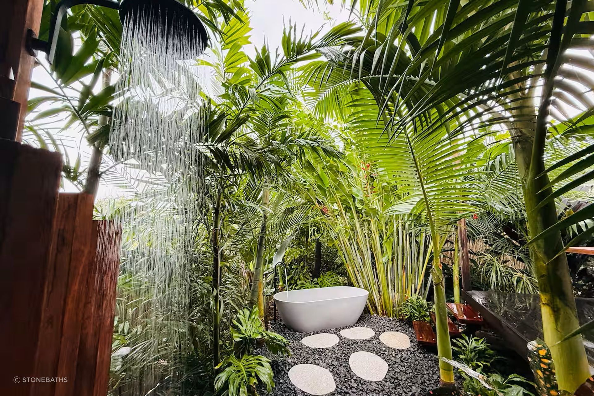 In the Whitsundays, a tropical escape has been created where three Bayley outdoor baths are nestled into the idyllic property for guests.