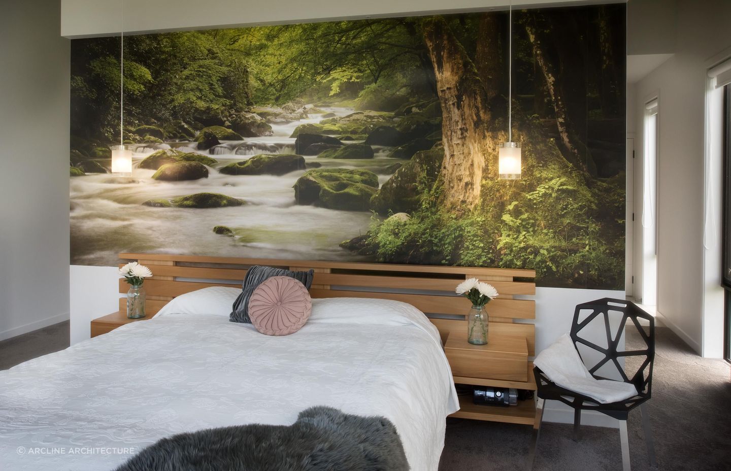 Artistic choices, like this beautiful feature wall in this lovely home in Kerikeri, can personalise your space in a style that is unique to your passions and interests.