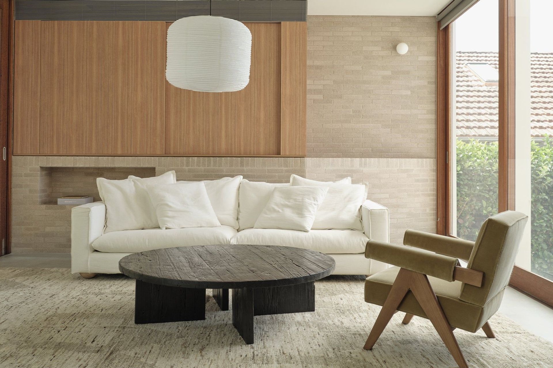 Jean Sofa by MCM House uses feather cushions to add comfort and support