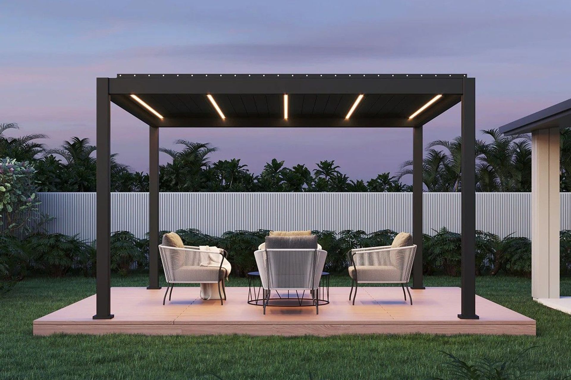 High-quality materials and robust construction are vital for a safe and secure pergola. | Featured product: Caribbean Motorised Wall Mounted Louvre Roof Aluminium Pergola