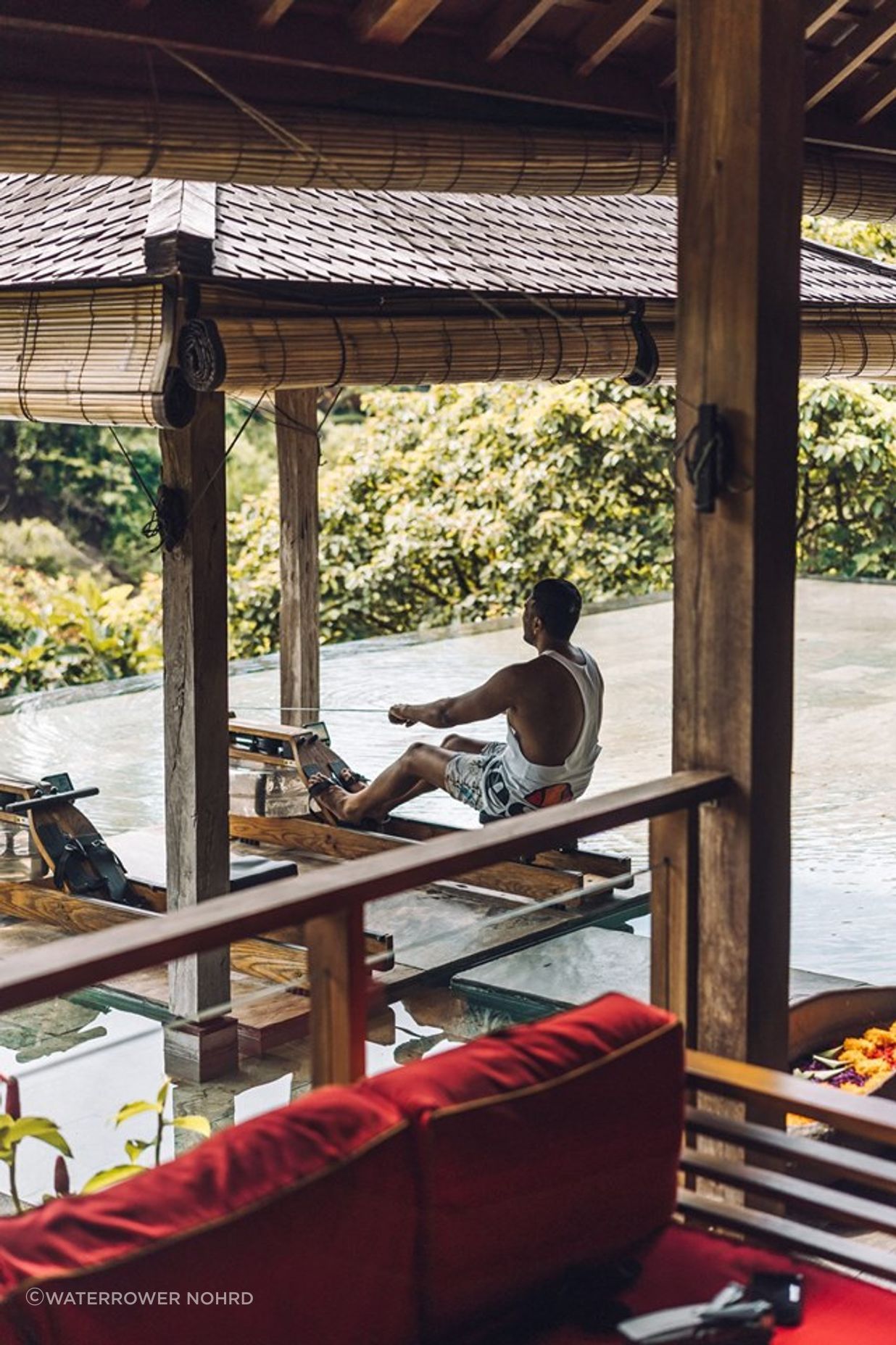 WaterRowers transform this luxury Bali hotel gym.