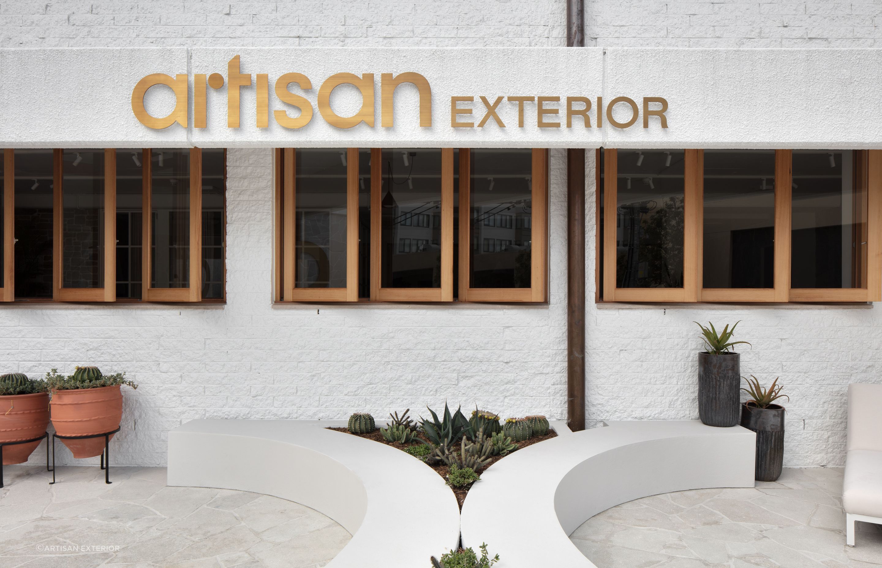 The entrance of Artisan Exterior's showroom