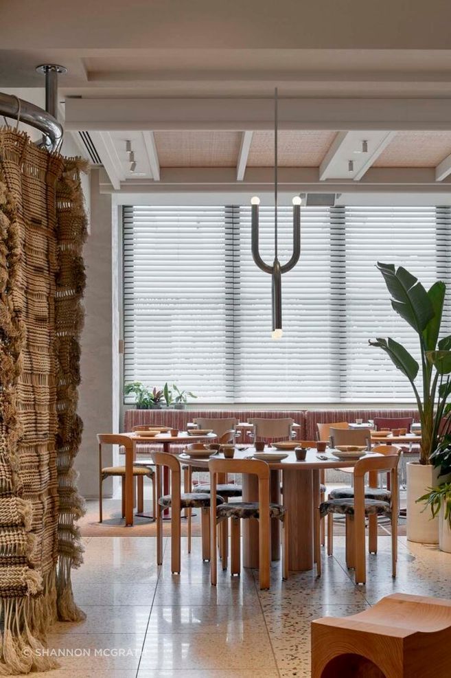 Layers of texture and playful forms at Standard X Hotel.