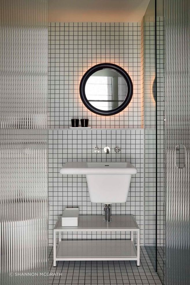The industrial meets modern bathroom at the Standard X Hotel