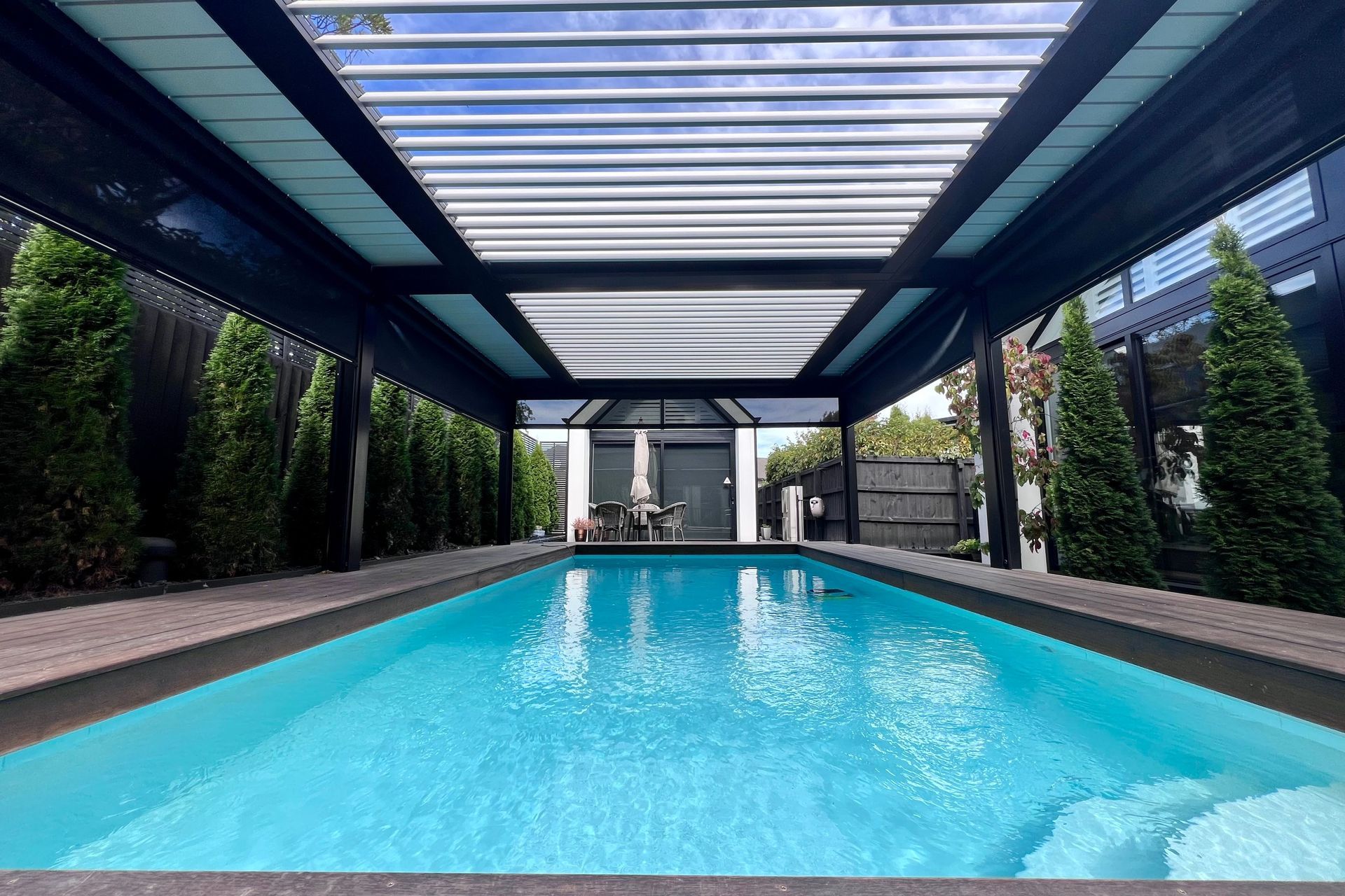 Privacy and protection over the pool.