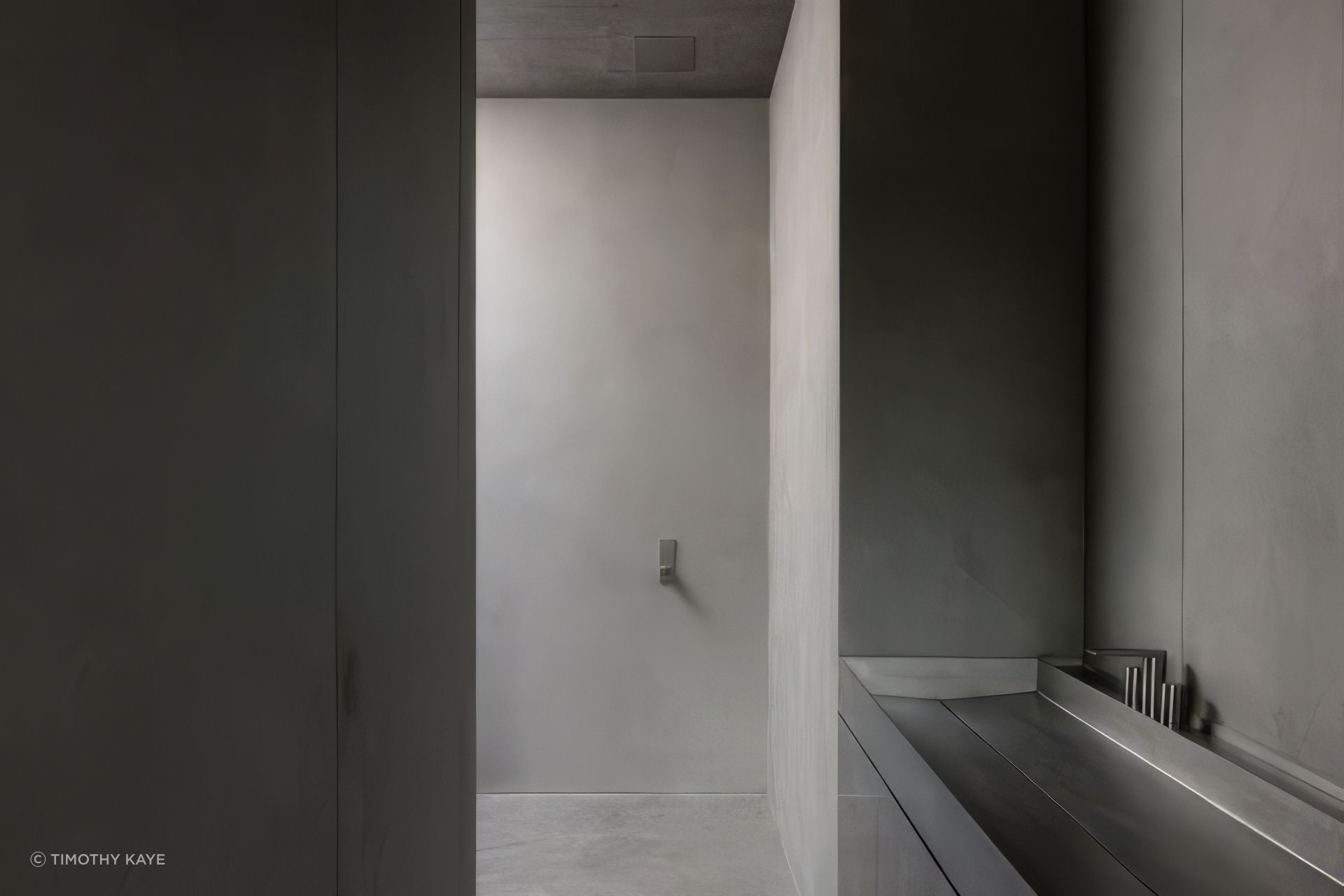 Grey House, Kaye's own home in Daylesford, takes simplicity and rigour to the extreme, yet it functions perfectly for his family.