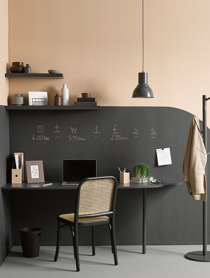 Resene Felix balances the base of this office - Styling LauraLynn Johnston