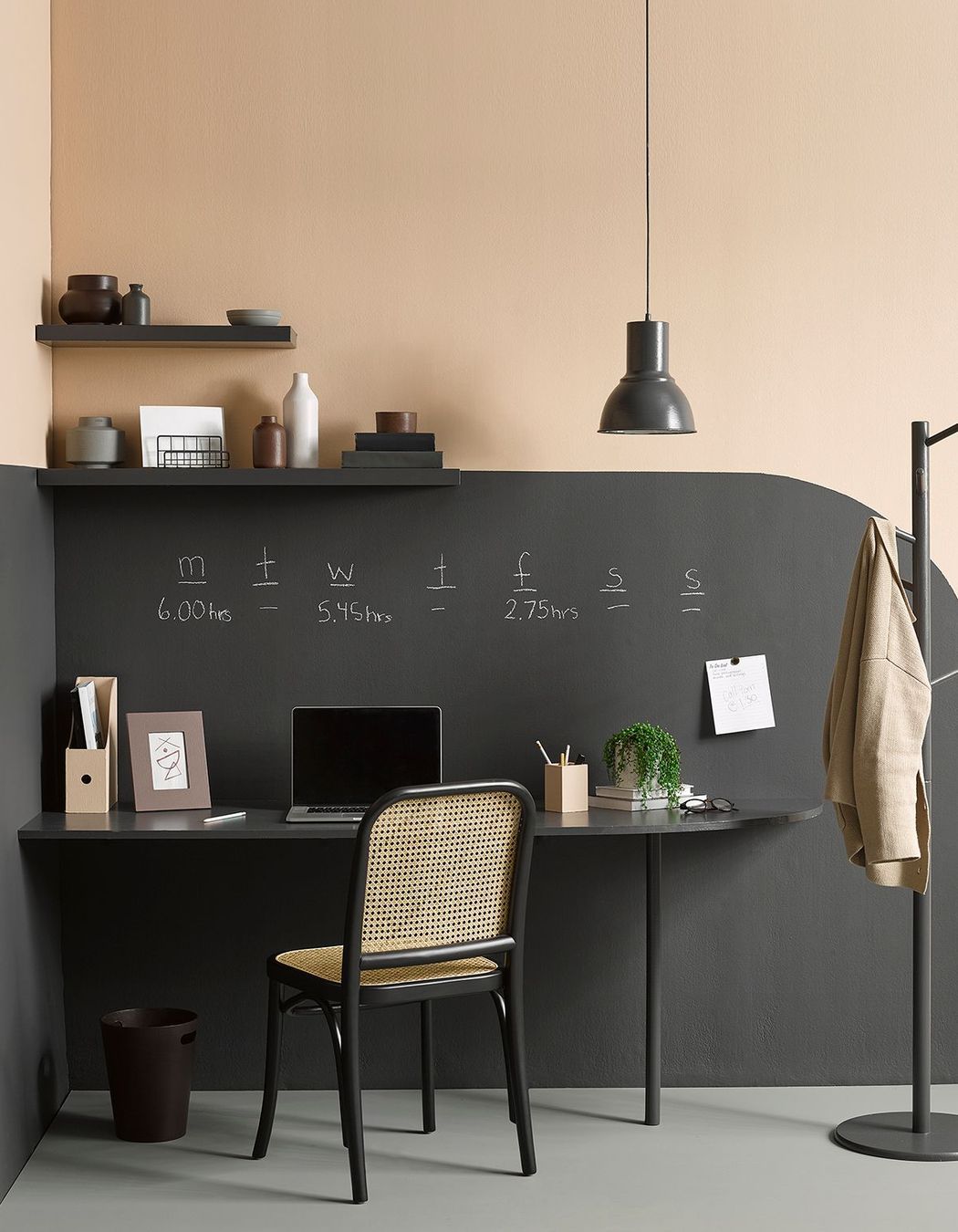 Resene Felix balances the base of this office - Styling LauraLynn Johnston