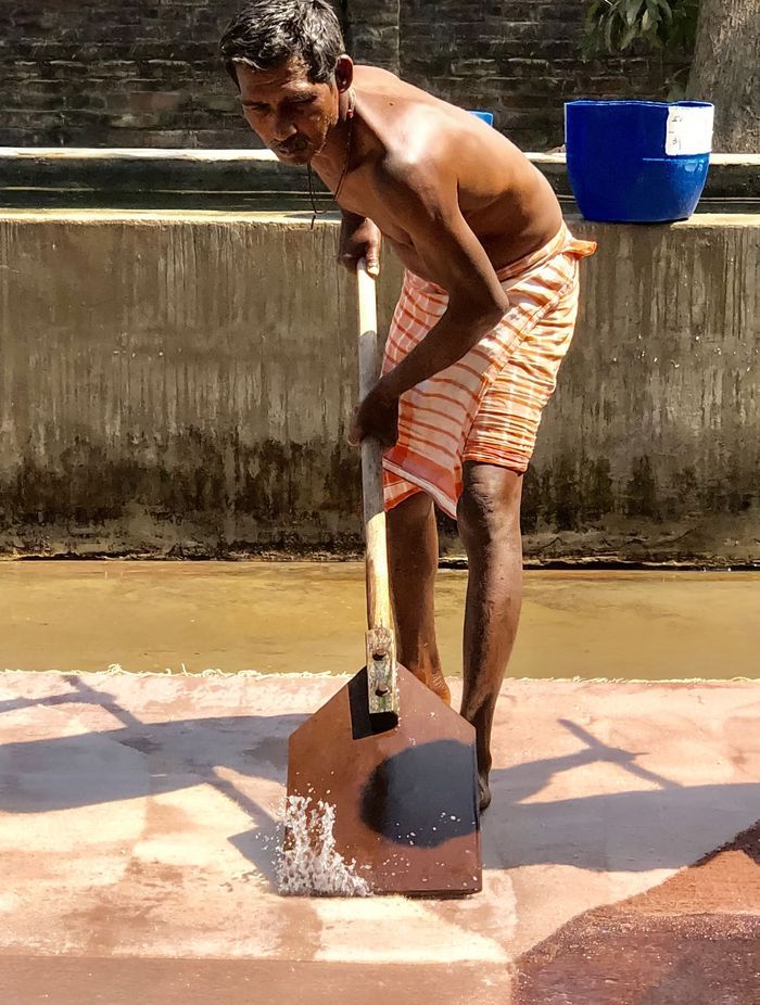 The rugs are washed.