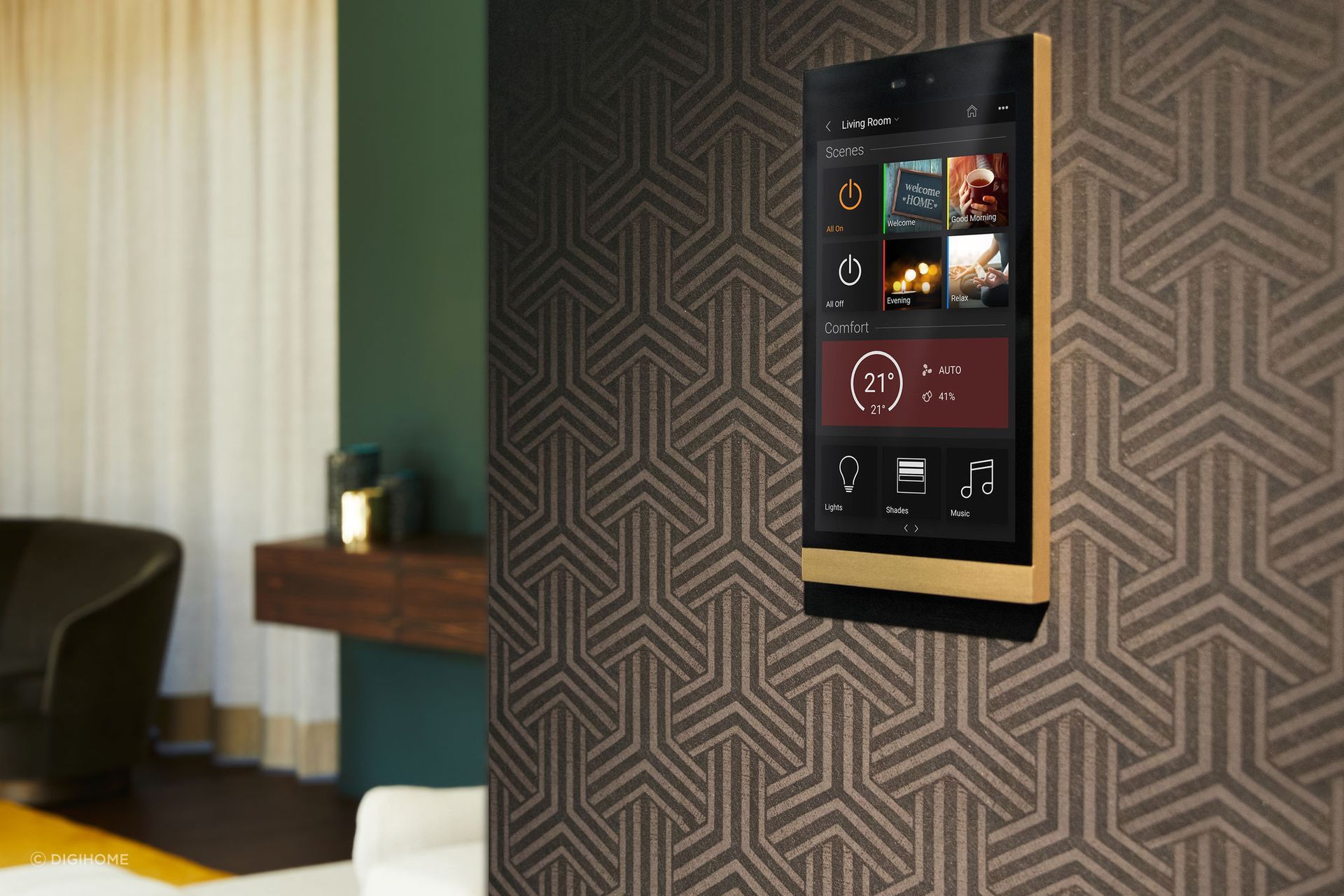 The Premium Home Automation adds comfort and convenience to an home and can be controlled by touch screen, smartphone, soft switches or voice activation.