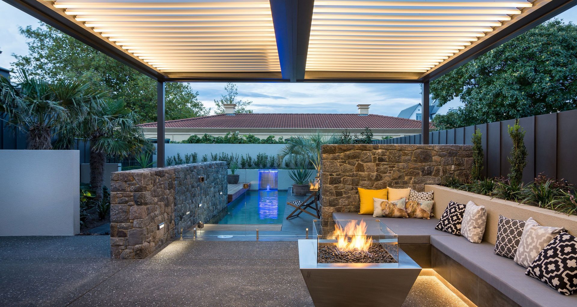 Creating an oasis in suburbia with Louvre Solutions.