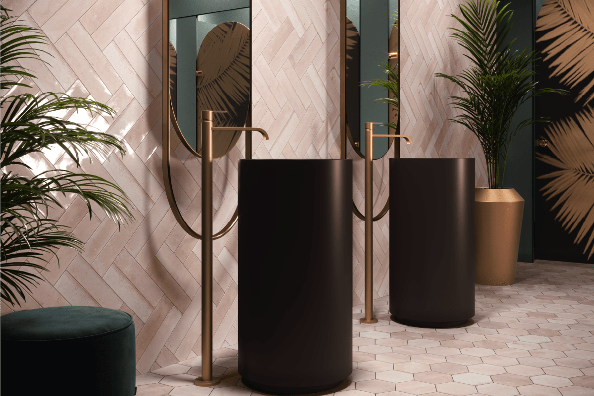 Pastel tiles can be paired with darker fixtures and fittings to create a bold look, or toned down with a neutral palette to achieve a more relaxed aesthetic.