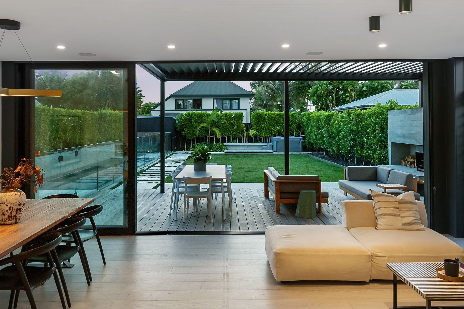 State of the art louvres show how they can facilitate indoor-outdoor flow — one of many great benefits.